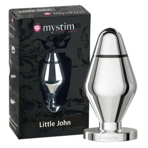 mystim Little John - kicsi elektro anál plug (ezüst)