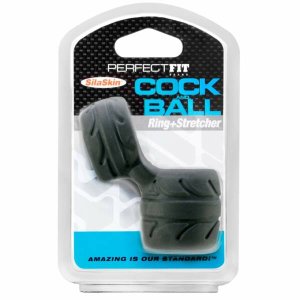 Perfect Fit - SilaSkin Cock Péniszgyűrű és Herenyújtó-gyűrű (fekete)