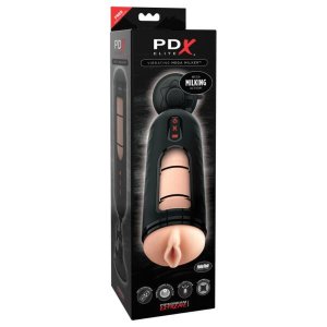 PDX Elite Mega Milker - vibráló, péniszfejő műpunci maszturbátor (fekete)