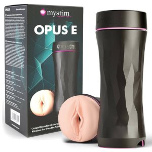 mystim Opus E Vagina - elektro művagina maszturbátor (natúr-fekete)