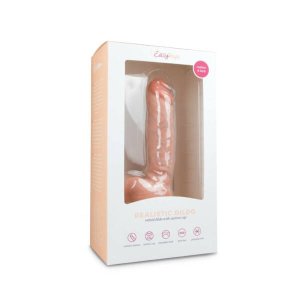 EasyToys - tapadókorongos, herés dildó (22,5 cm, testszínű)
