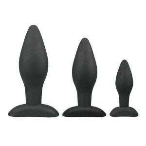 EasyToys Rocket - anál plug szett (fekete, 3 részes)