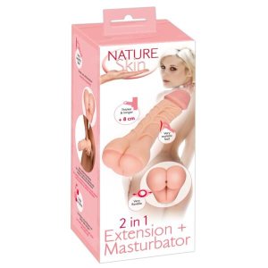 Nature Skin - 2in1 műpopsi maszturbátor és péniszköpeny (testszínű)