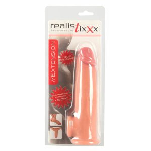realistixxx - heregyűrűs hosszabbító péniszköpeny - 19 cm (testszínű)