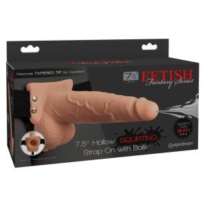 Pipedream Fetish Strap-On 7,5 - felcsatolható, spriccelő dildó (testszínű)