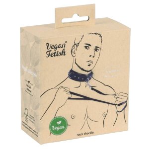Vegan Fetish - szegecses nyakörv és póráz, bondage szett (fekete)