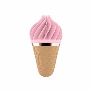 Satisfyer Sweet Treat - akkus, forgó csikló vibrátor, csiklóizgató (pink-barna)
