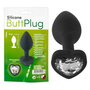 You2Toys Anal Plug - fehér köves anál plug (fekete)