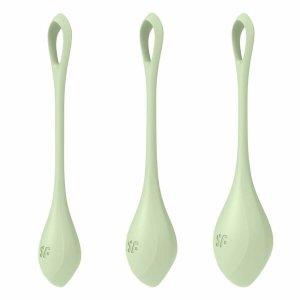 Satisfyer Yoni Power 2 - gésagolyó szett (zöld, 3 részes)
