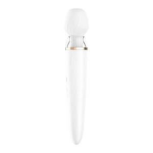 Satisfyer Double Wand-er - App-vezérelt masszírozó vibrátor (fehér)