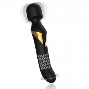 Dorcel Dual Orgasms Gold - 2in1 masszírozó vibrátor, wand masszírozó (fekete)