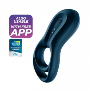 Satisfyer Epic Duo - app-vezérelt, vibrációs péniszgyűrű (fekete)