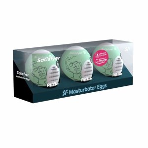 Satisfyer Egg Riffle - tojás maszturbátor szett férfiaknak (3 db)