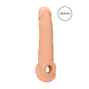 RealRock Penis Sleeve 9 - élethű péniszköpeny hosszabbító (21,5 cm, testszínű)