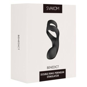 Svakom Benedict - gát stimuláló, vibrációs péniszgyűrű (fekete)