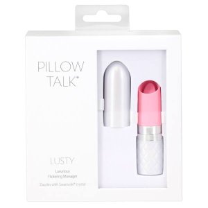 Pillow Talk Lusty - akkus, nyelves rúdvibrátor (fehér-pink)