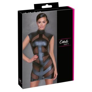 Cottelli - szexi fényes, testre simuló ruha (fekete)