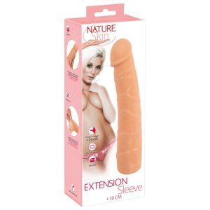 Nature Skin - hosszabbító, vastagító péniszköpeny (24 cm)