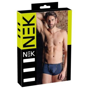 NEK - fekete fűzős-necc betétes férfi boxer (kék)