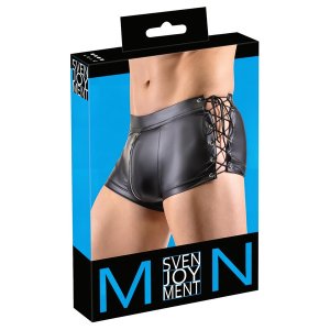 Svenjoyment - oldalt fűzős fényes férfi boxer (fekete)