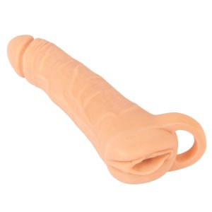 Nature Skin - 2in1 műpunci és péniszköpeny - 23 cm (testszínű)