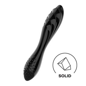 Satisfyer Dazzling Crystal 1 - dupla végű üveg dildó (fekete)