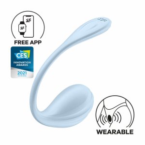 Satisfyer Smooth Petal - hordható app-vezérelt vibrotojás (kék)