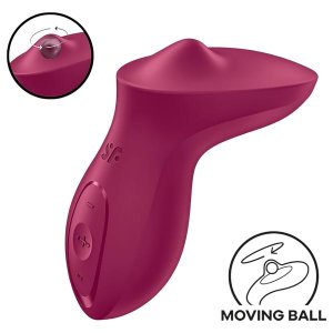 Satisfyer Exciterrr - forgó gyöngyös csikló vibrátor, csiklóizgató (piros)