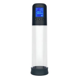 Boners - automatikus LCD péniszpumpa (átlátszó-fekete)