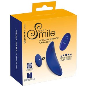 Smile - hordható extra vékony, távirányítós bugyi vibrátor (kék)