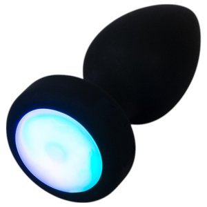 ANOS - világító, vibrációs anál plug (fekete)