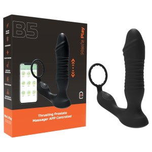 Erospace Men's Play - app-vezérelt lökő anál vibrátor (fekete)
