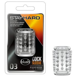 Stay Hard - apró tüskés péniszmandzsetta, péniszköpeny (átlátszó)
