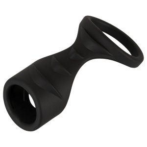 Erecto - 2in1 péniszgyűrű (fekete)