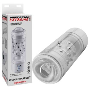 PDX Roto-Bator - vibrációs szájmaszturbátor férfiaknak (fehér)