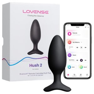 Lovense Hush 2 M - fekete app-vezérelt anál vibrátor (45 mm)
