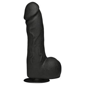 Doc Johnson The Perfect Cock - fekete élethű dildó (19 cm)