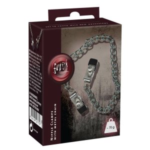 Fetish - láncos, állítható mellbimbó csipesz 
